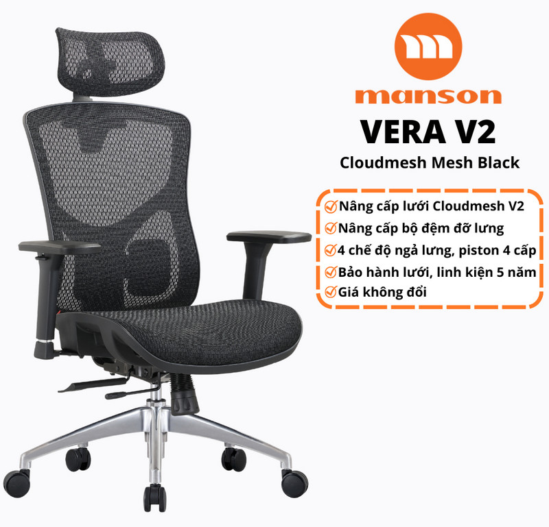 Ghế c&ocirc;ng th&aacute;i học Manson Vera V2
